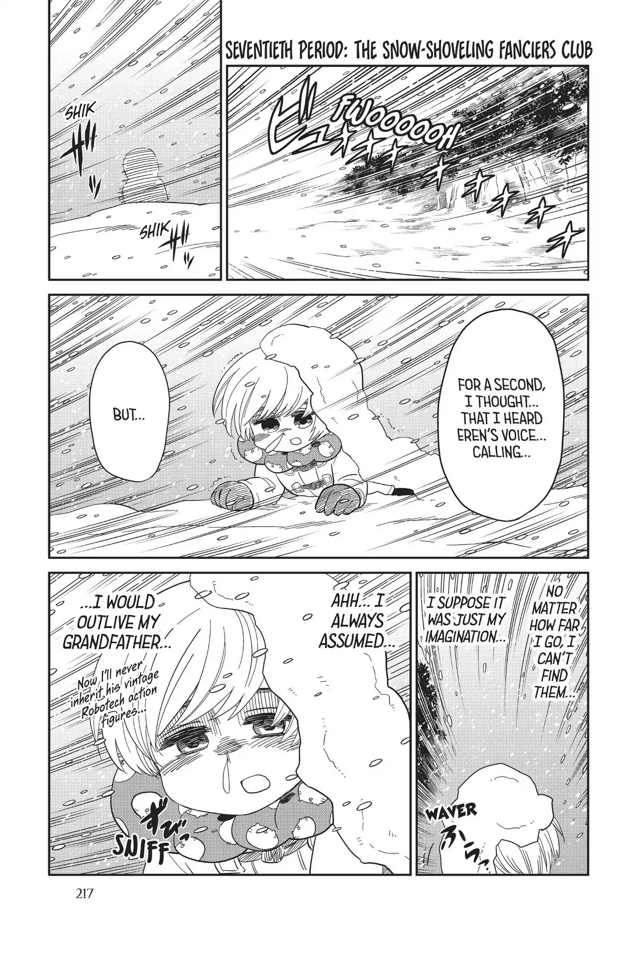 Attack on Titan: Junior High Chapter 70 page 1 - Chapter 70: Vol.5 70th Period: The Snow-Shoveling Fanciers Club
