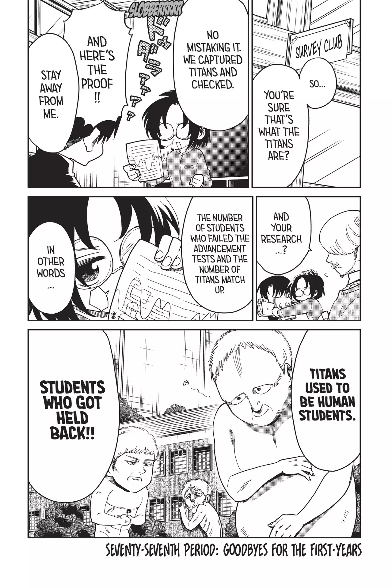 Attack on Titan: Junior High Chapter 77 page 2 - Chapter 77: Vol.5 77th Period: Goodbyes For The First-Years