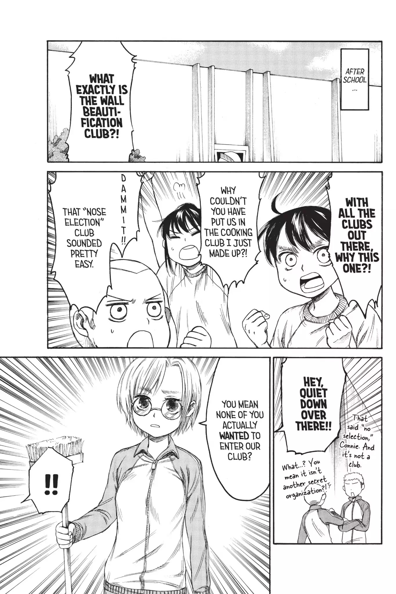 Attack on Titan: Junior High Chapter 8 page 3 - Chapter 8: Vol.1 8th Period: The Beautifiers