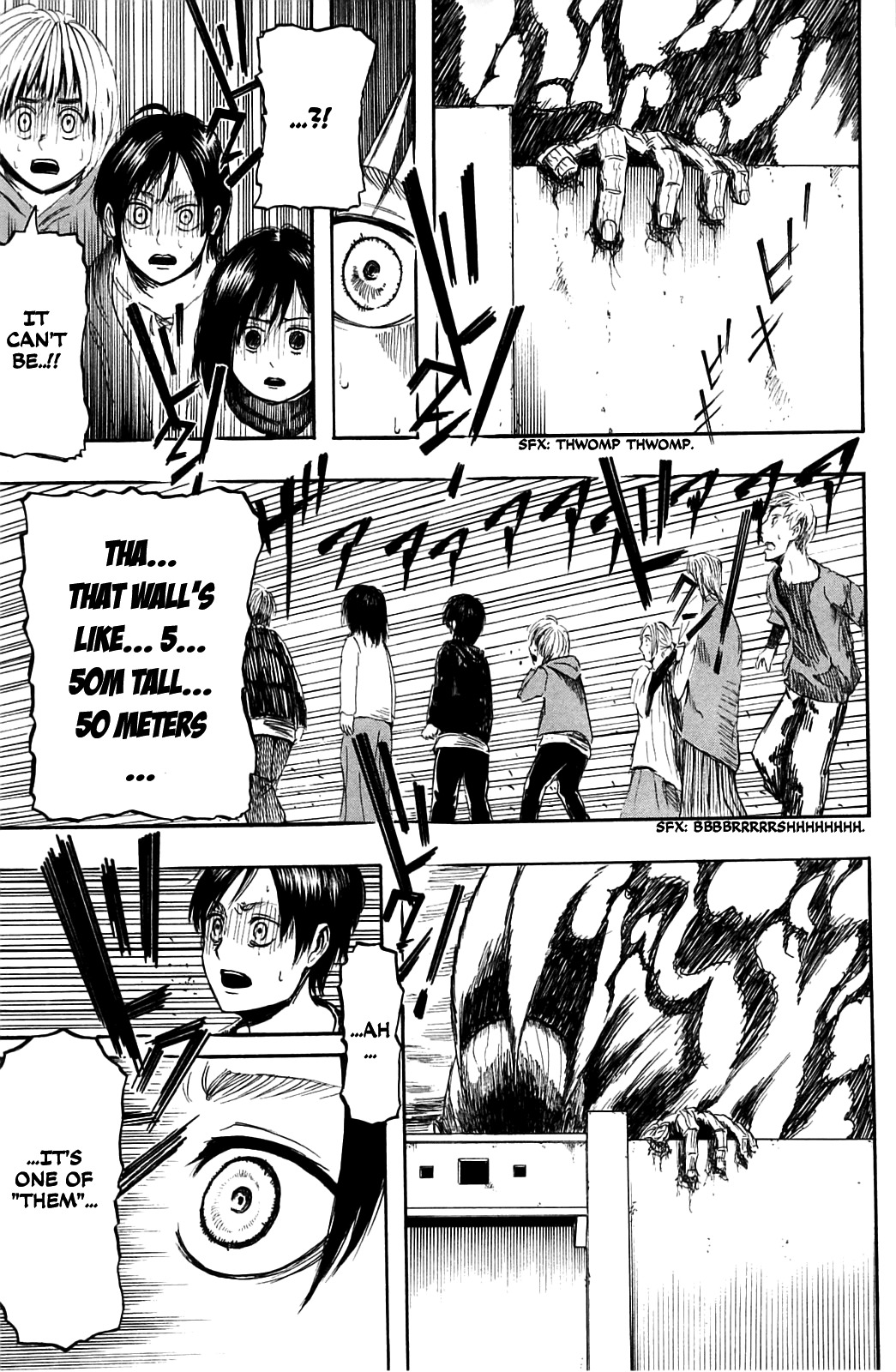 Attack on Titan manga, chapter 1, page 55 of 59