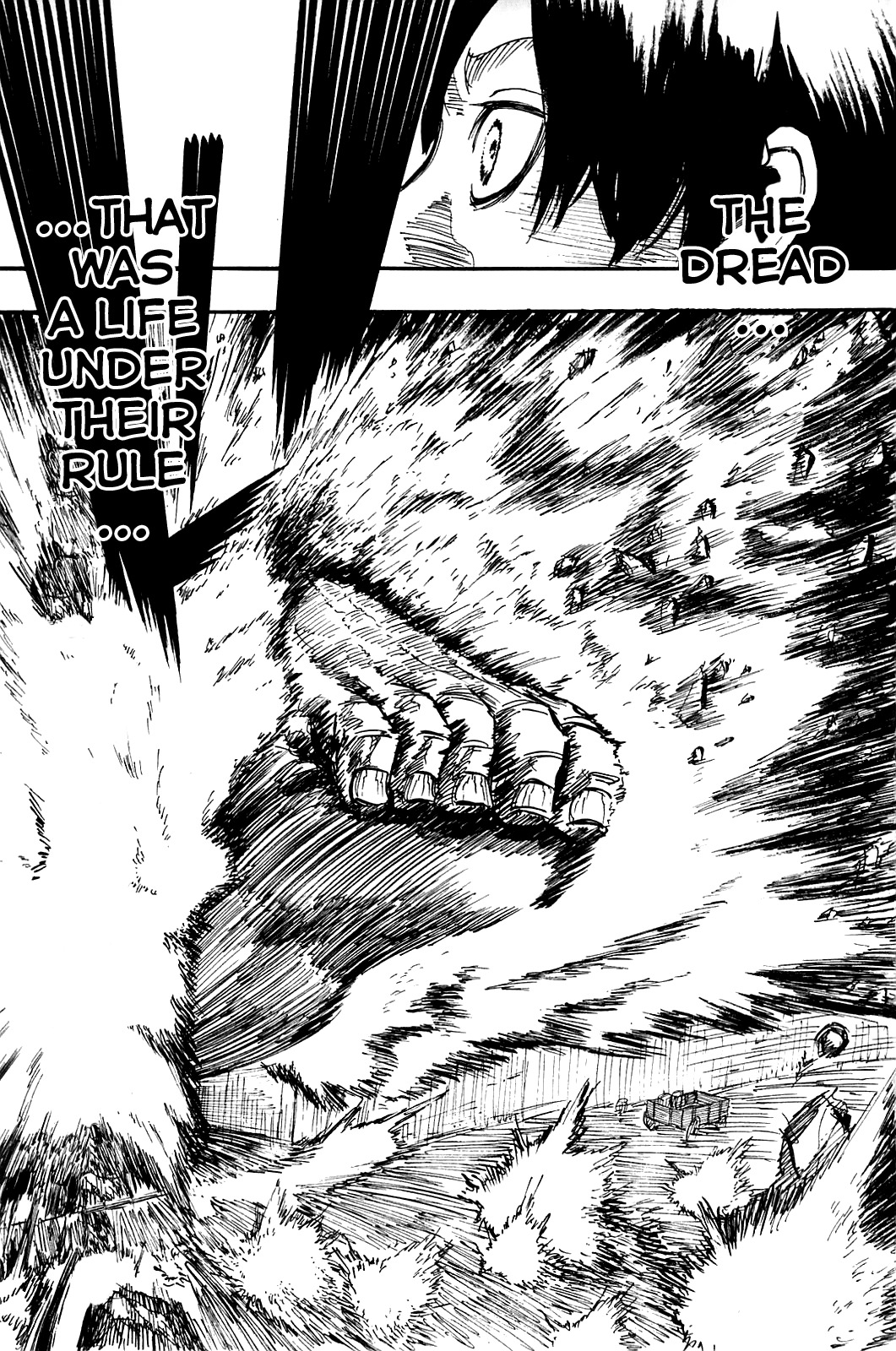 Attack on Titan manga, chapter 1, page 58 of 59