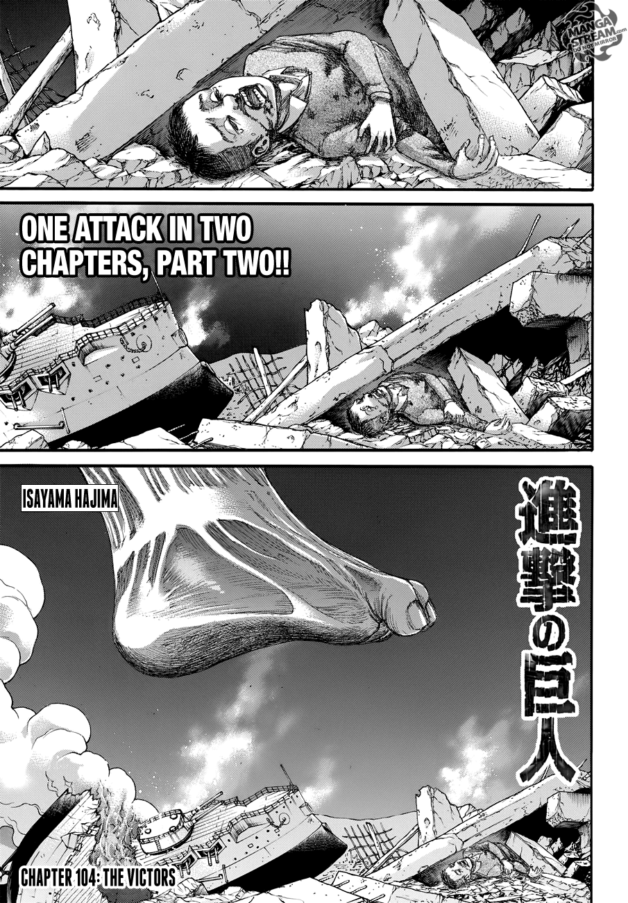 Attack on Titan manga, chapter 104, page 2 of 44