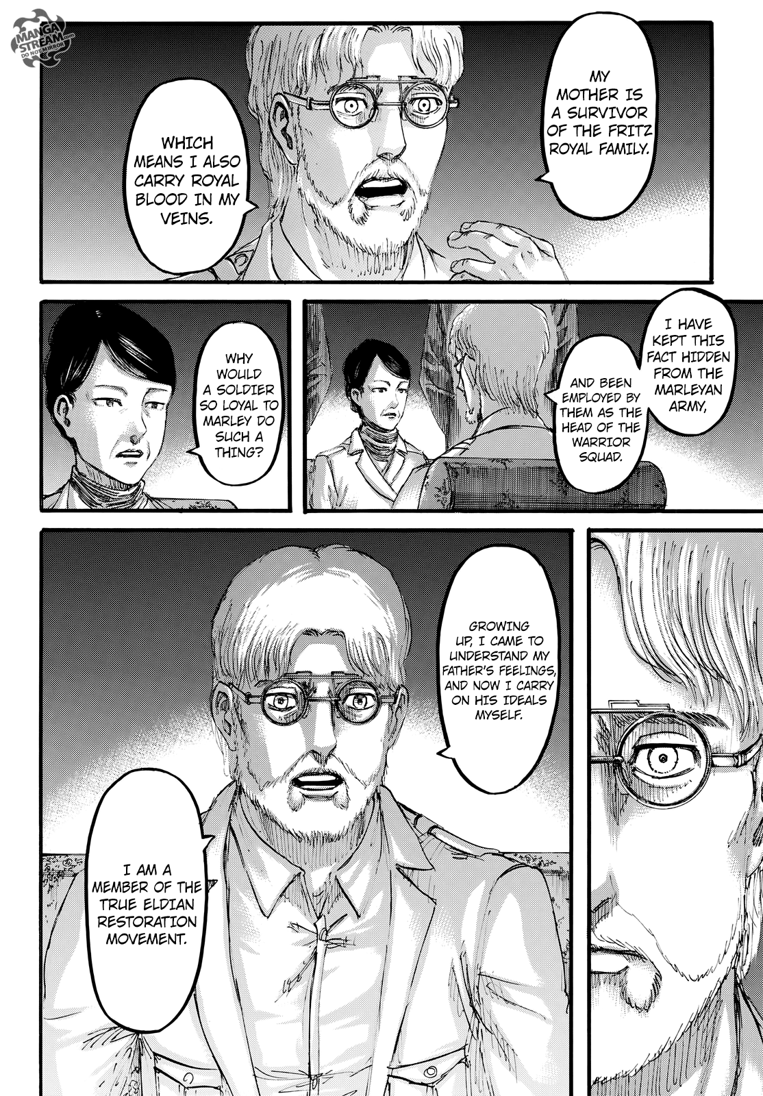 Attack on Titan manga, chapter 107, page 15 of 46