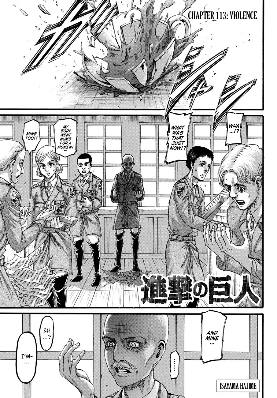 Attack on Titan Chapter 113 page 1 - Chapter 113: Violence
