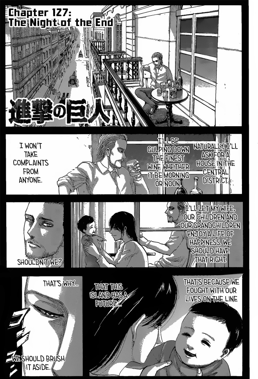 Attack on Titan Chapter 127 page 2 - Chapter 127: Night of the End