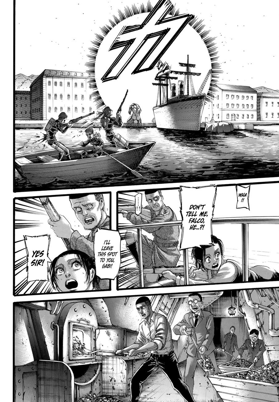 Attack on Titan manga, chapter 129, page 28 of 45