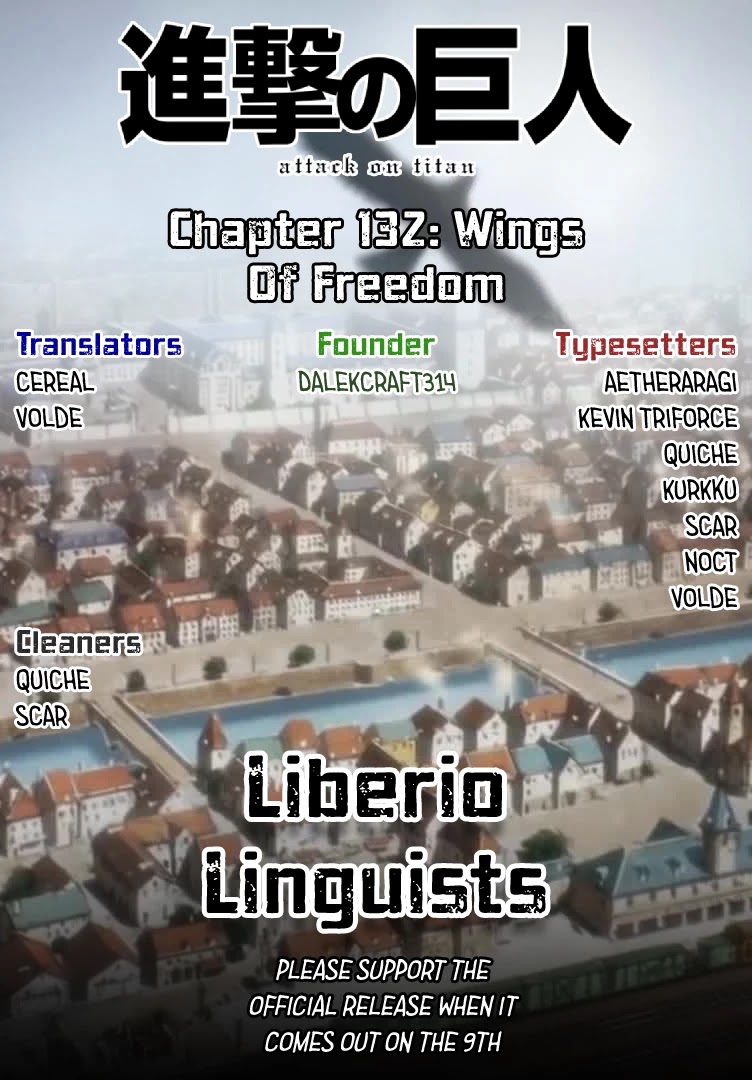 Attack on Titan manga, chapter 132, page 1 of 46