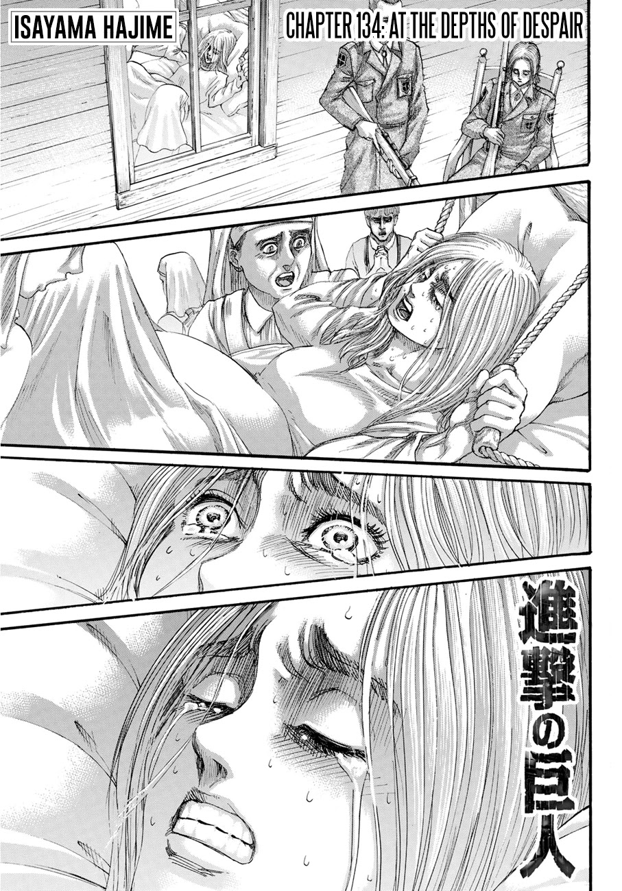 Attack on Titan manga, chapter 134, page 1 of 42