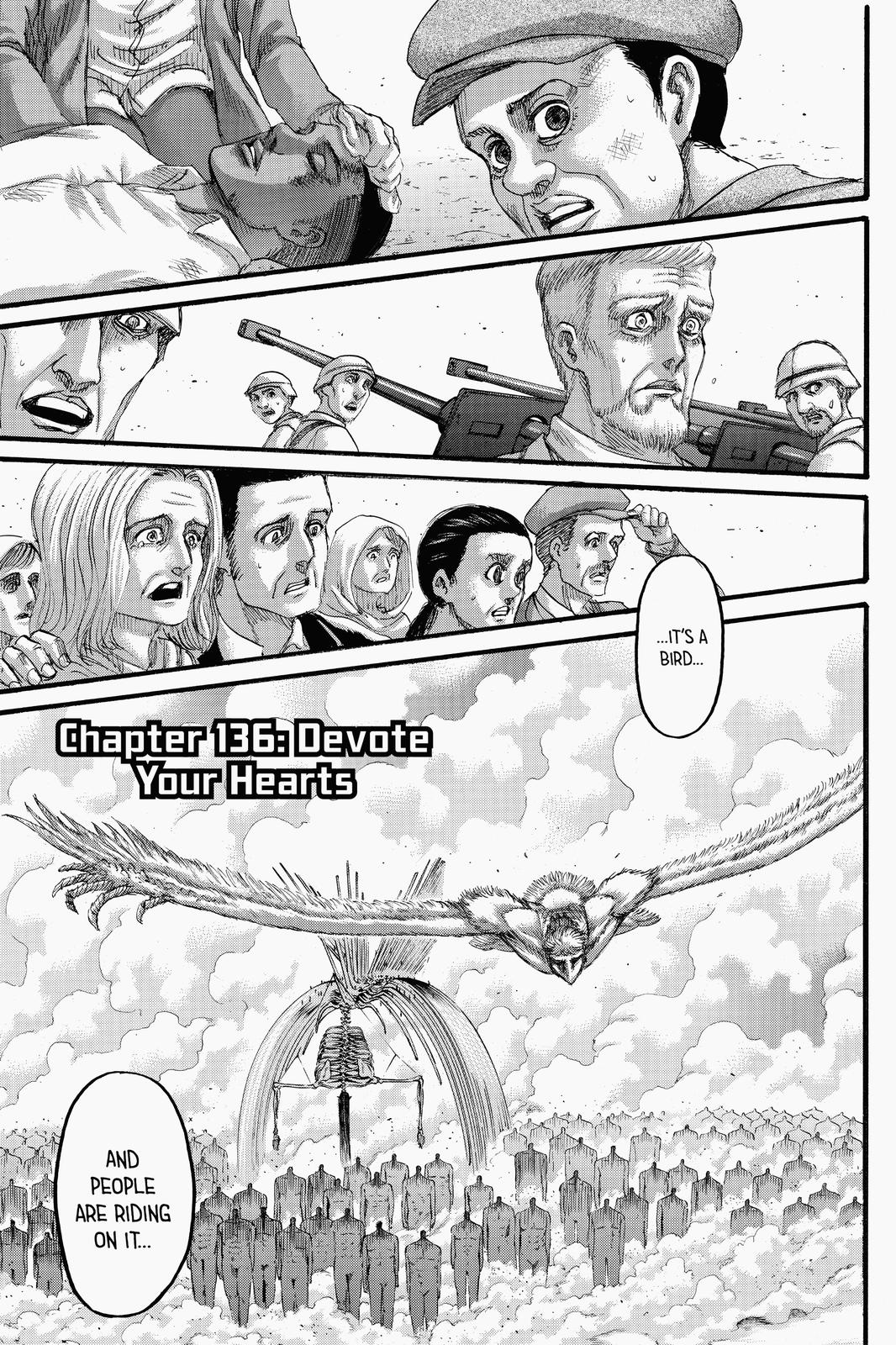 Attack on Titan manga, chapter 136, page 2 of 46