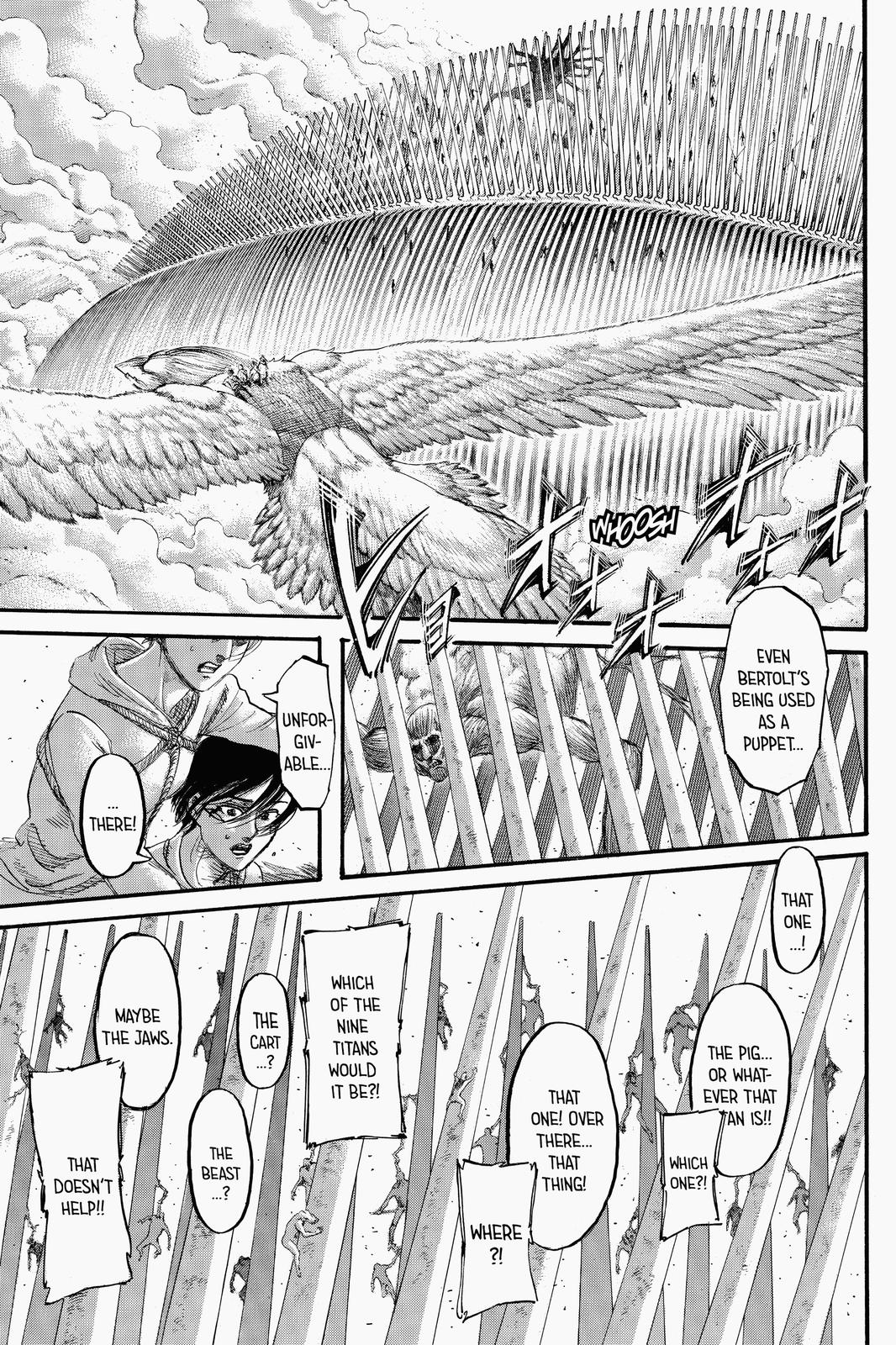 Attack on Titan manga, chapter 136, page 28 of 46