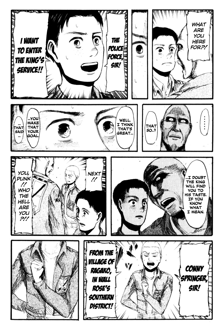 Attack on Titan manga, chapter 15, page 12 of 38