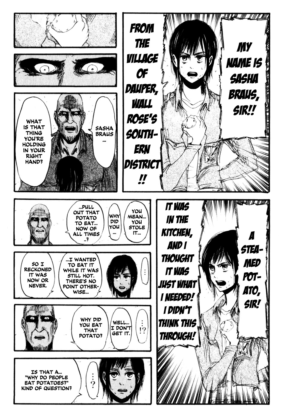 Attack on Titan manga, chapter 15, page 15 of 38