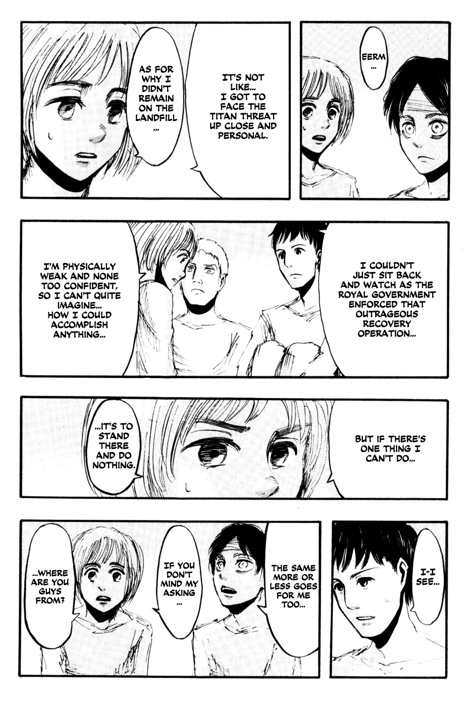Attack on Titan manga, chapter 16, page 14 of 32