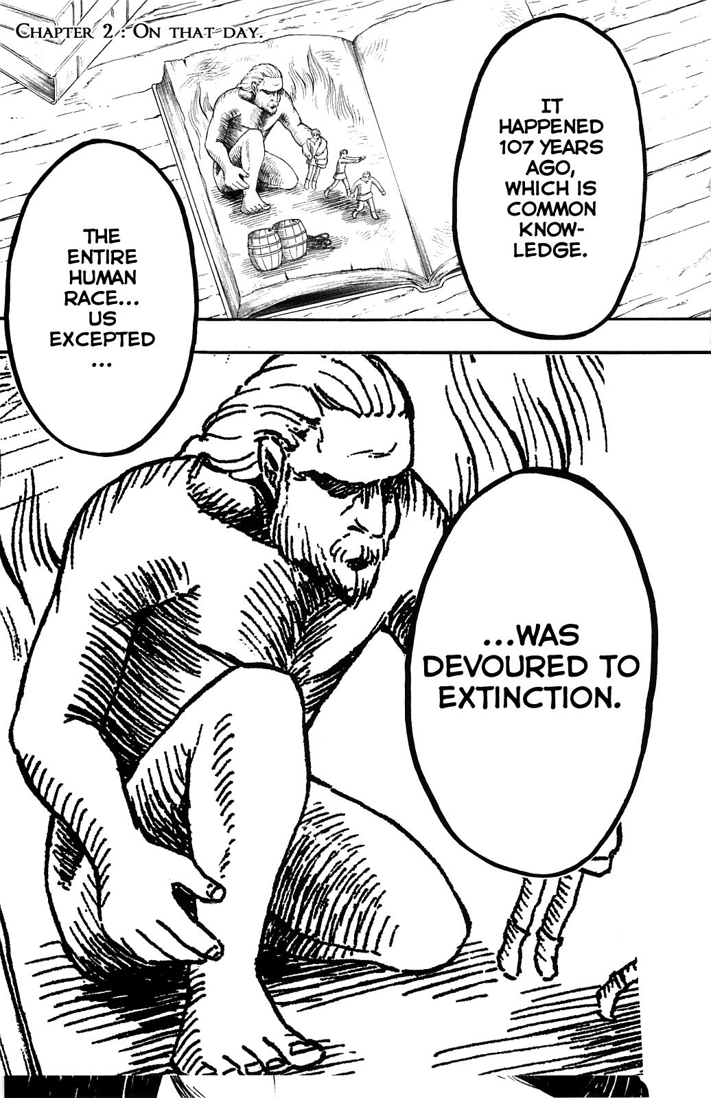 Attack on Titan manga, chapter 2, page 1 of 40