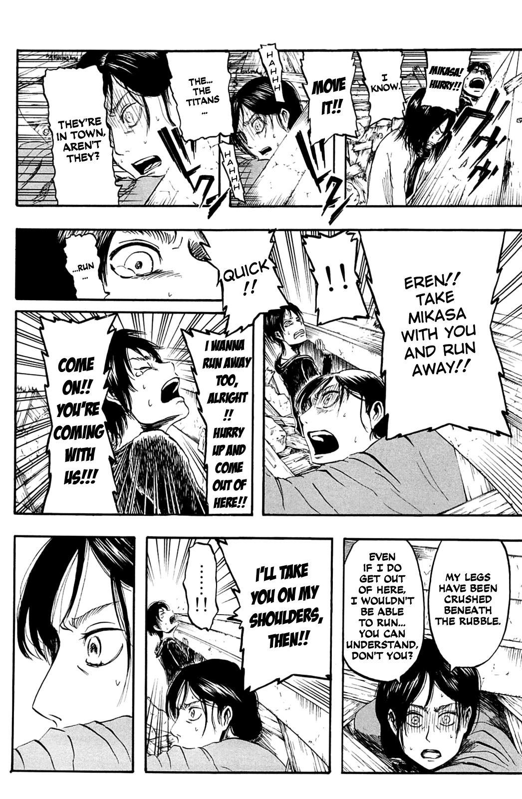 Attack on Titan manga, chapter 2, page 12 of 40