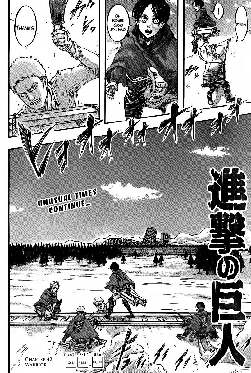 Attack on Titan manga, chapter 42, page 2 of 42