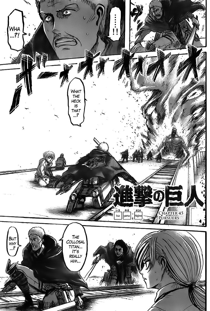 Attack on Titan manga, chapter 45, page 1 of 44