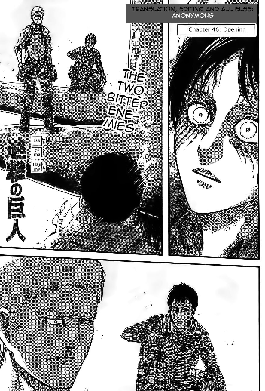 Attack on Titan manga, chapter 46, page 1 of 45