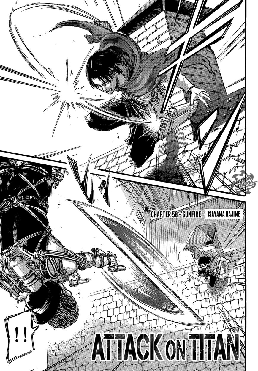 Attack on Titan manga, chapter 58, page 1 of 46