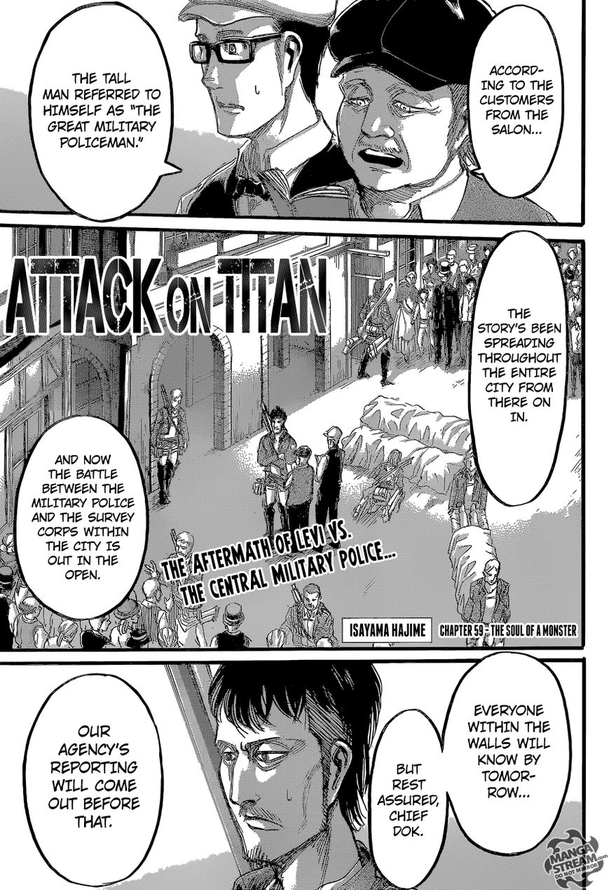 Attack on Titan manga, chapter 59, page 1 of 46