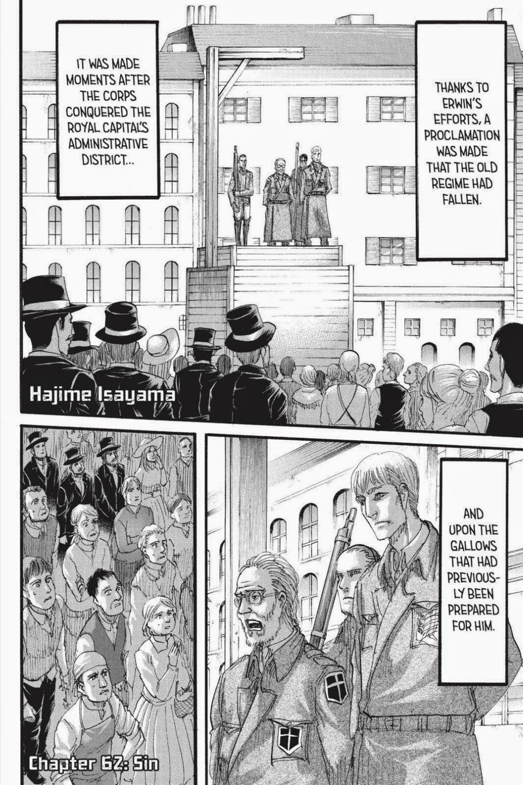Attack on Titan manga, chapter 62, page 1 of 40
