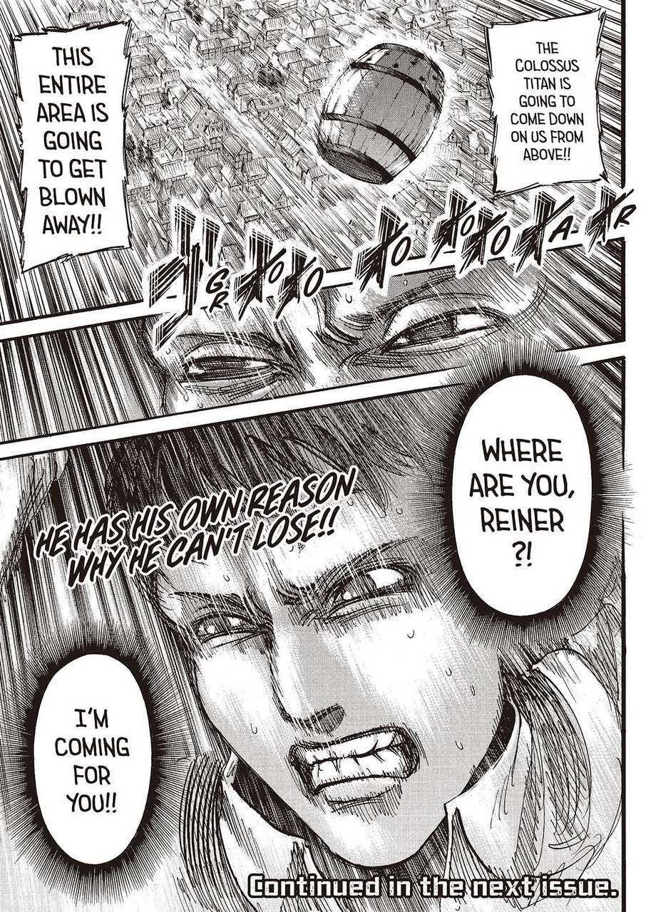 Attack on Titan manga, chapter 77, page 45 of 45