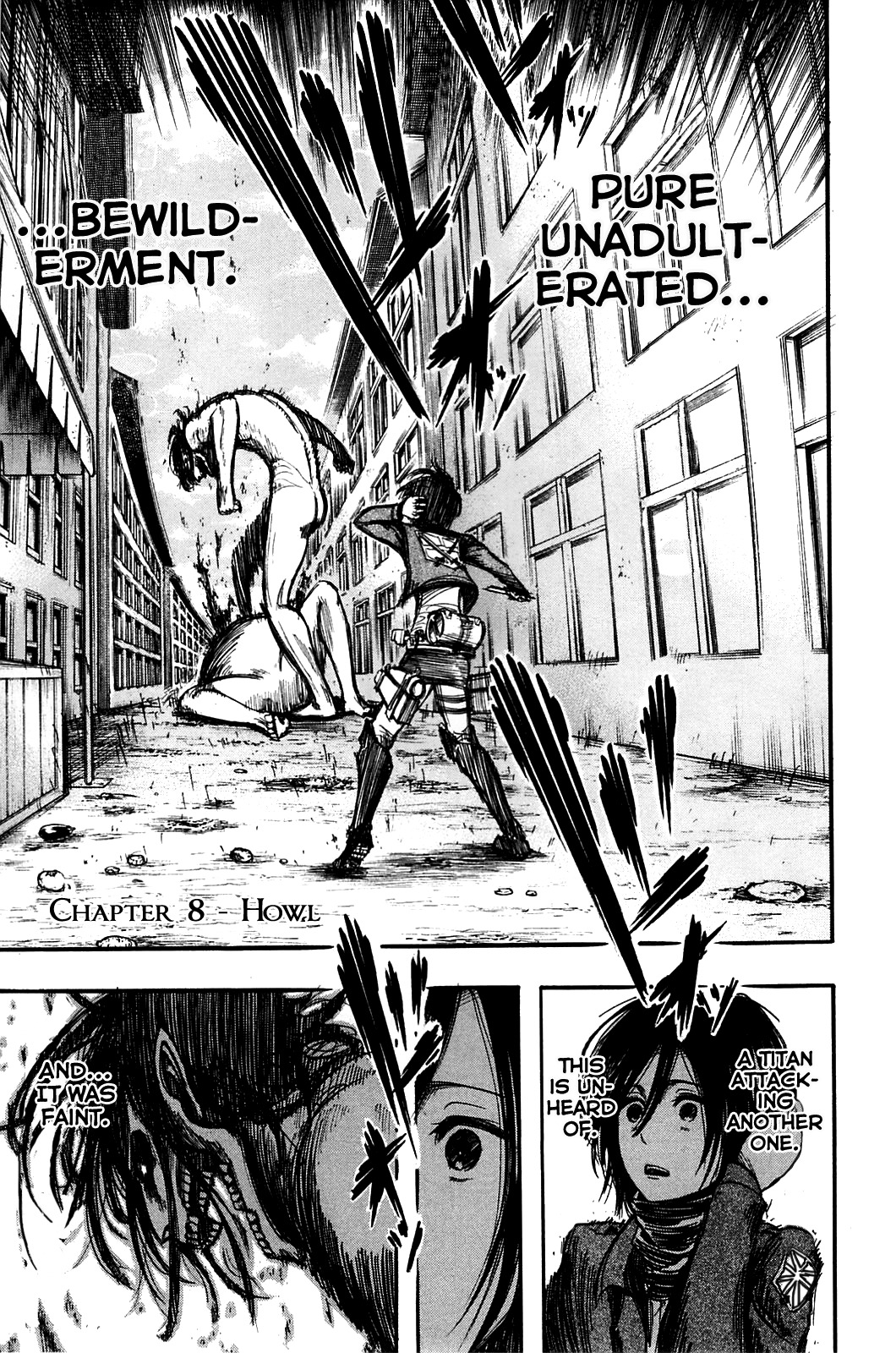 Attack on Titan manga, chapter 8, page 1 of 36