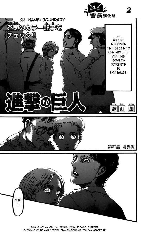Attack on Titan Chapter 87 page 3 - Chapter 87