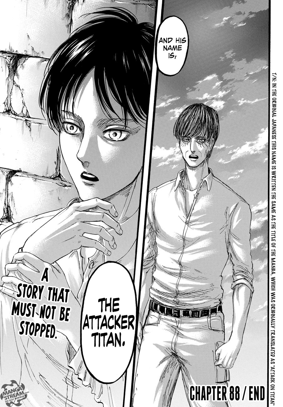 Attack on Titan manga, chapter 88, page 46 of 46