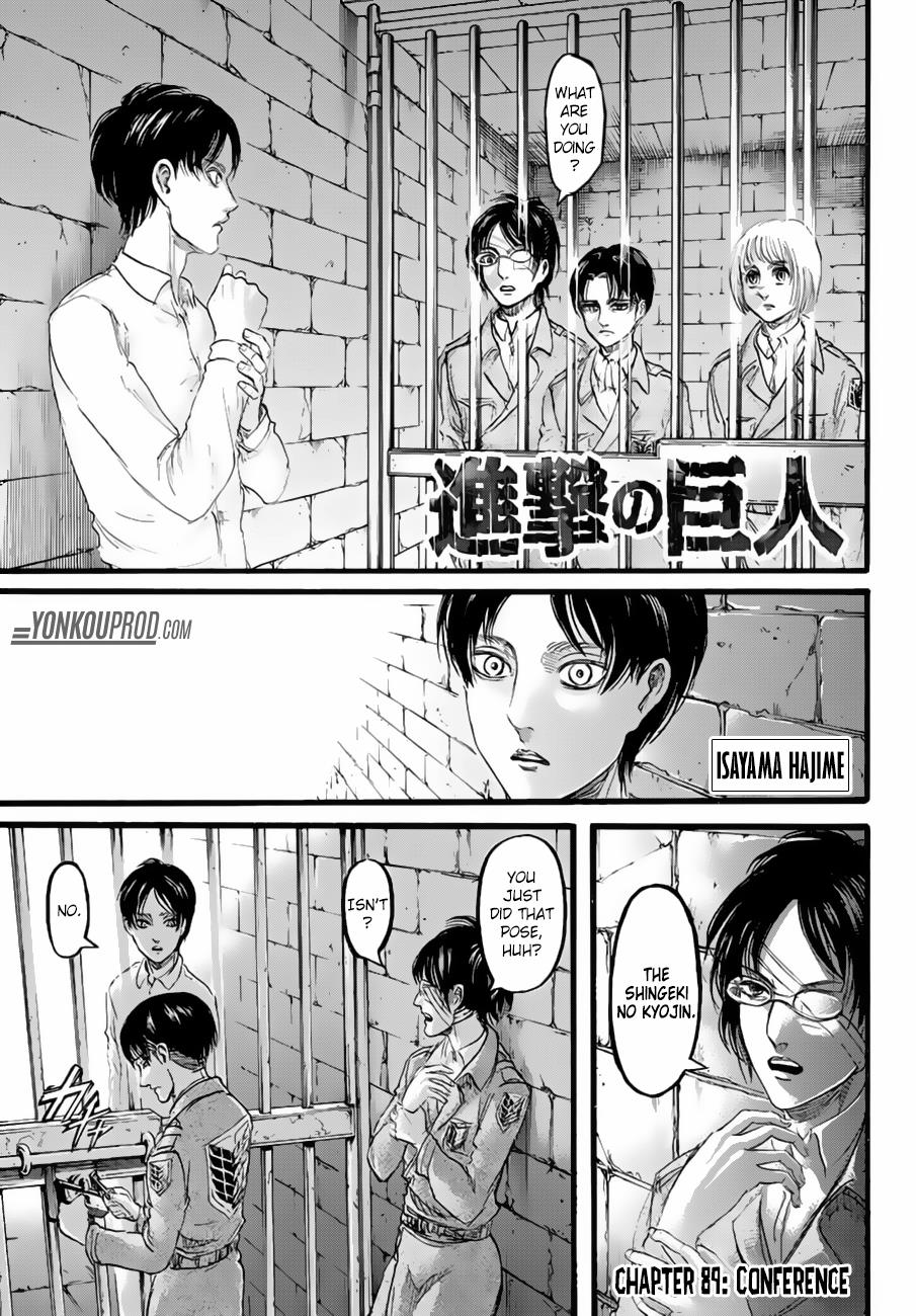 Attack on Titan manga, chapter 89, page 1 of 45