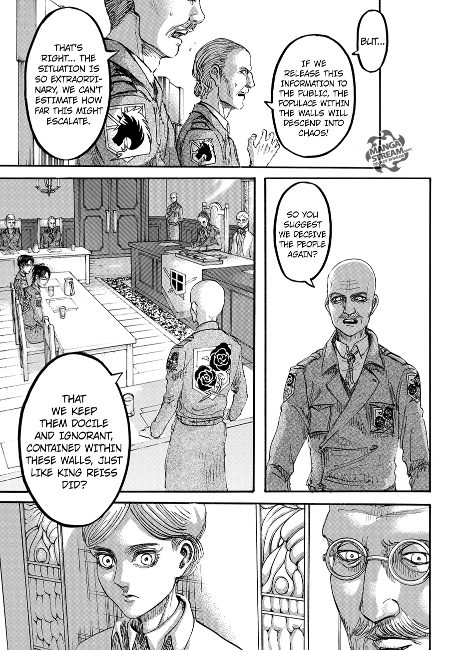 Attack on Titan manga, chapter 90, page 1 of 44