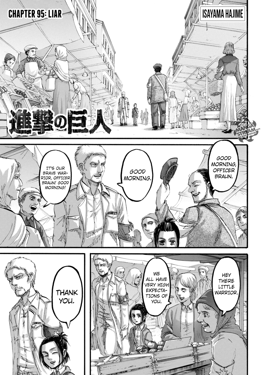 Attack on Titan manga, chapter 95, page 1 of 45