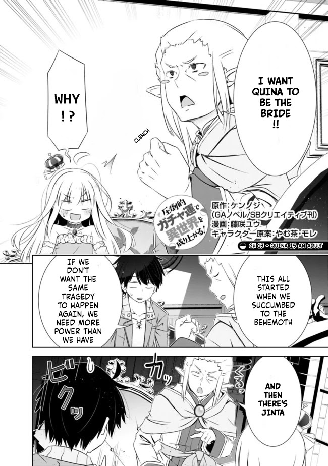Attouteki Gacha Un De Isekai O Nariagaru! Chapter 13 page 2 - Chapter 13: QUINA IS AN ADULT