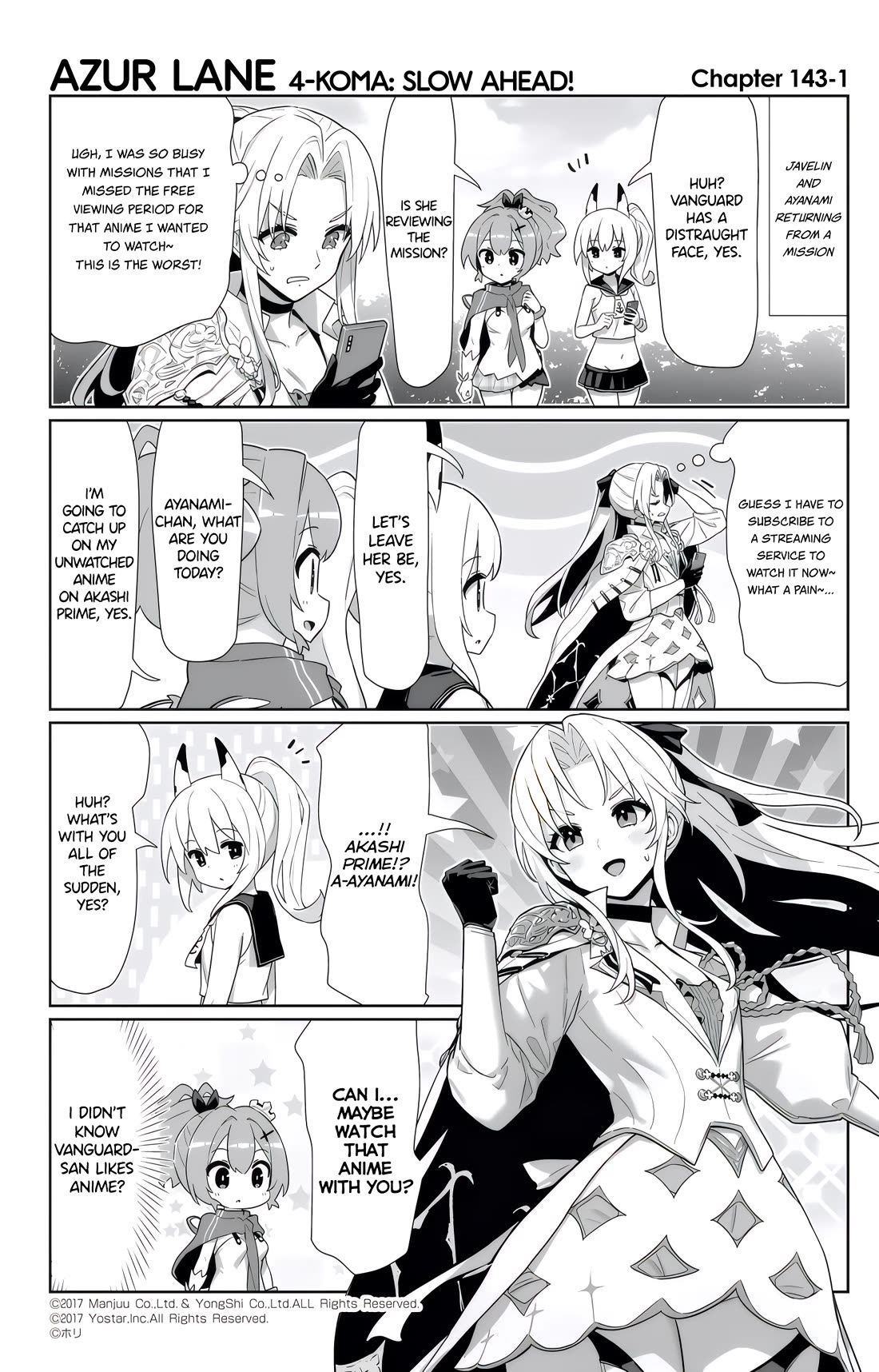 Azur Lane 4-koma: Slow Ahead Chapter 143 page 1 - Chapter 143: Vanguard