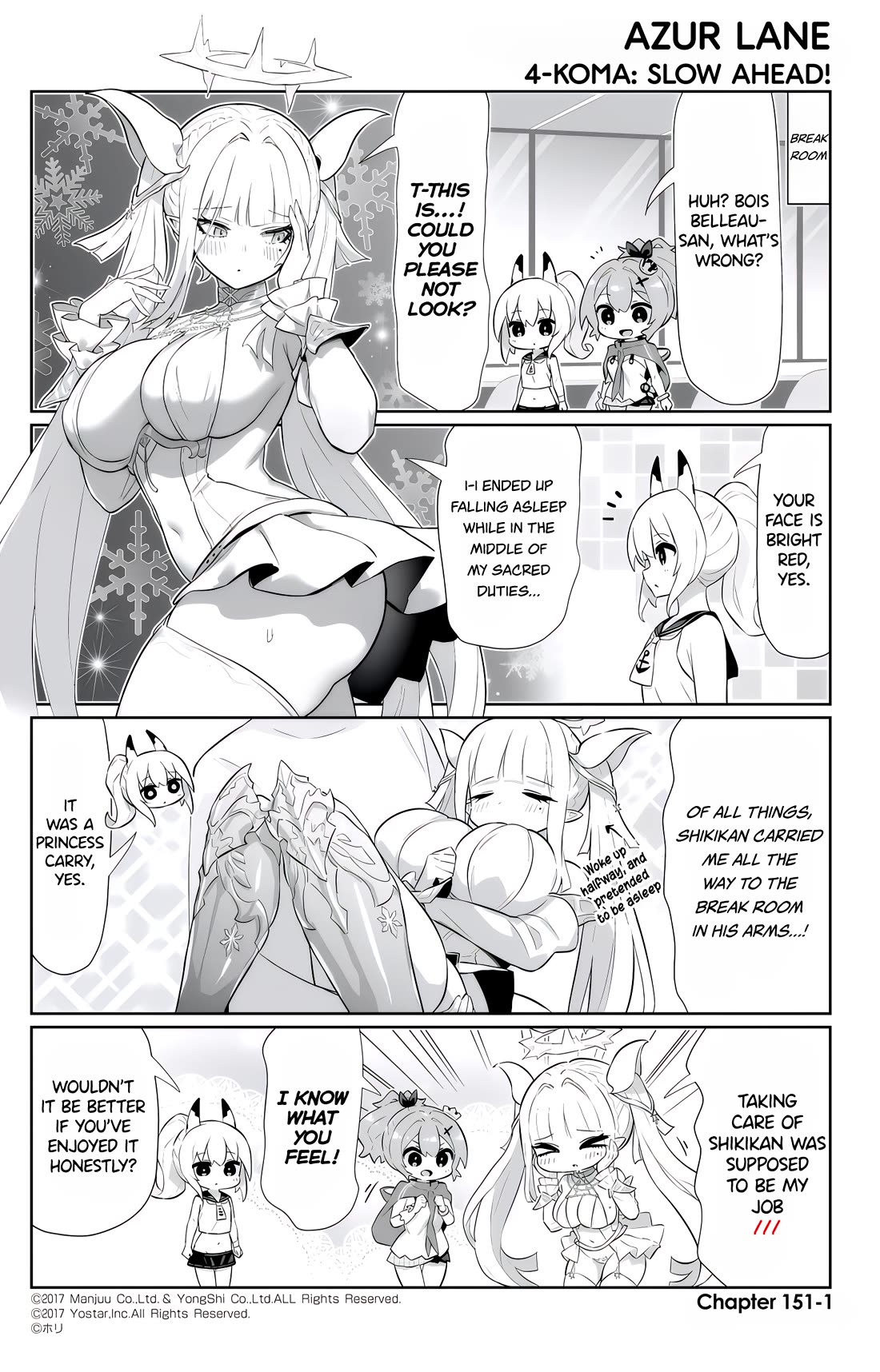 Azur Lane 4-koma: Slow Ahead Chapter 151 page 1 - Chapter 151: Bois Belleau