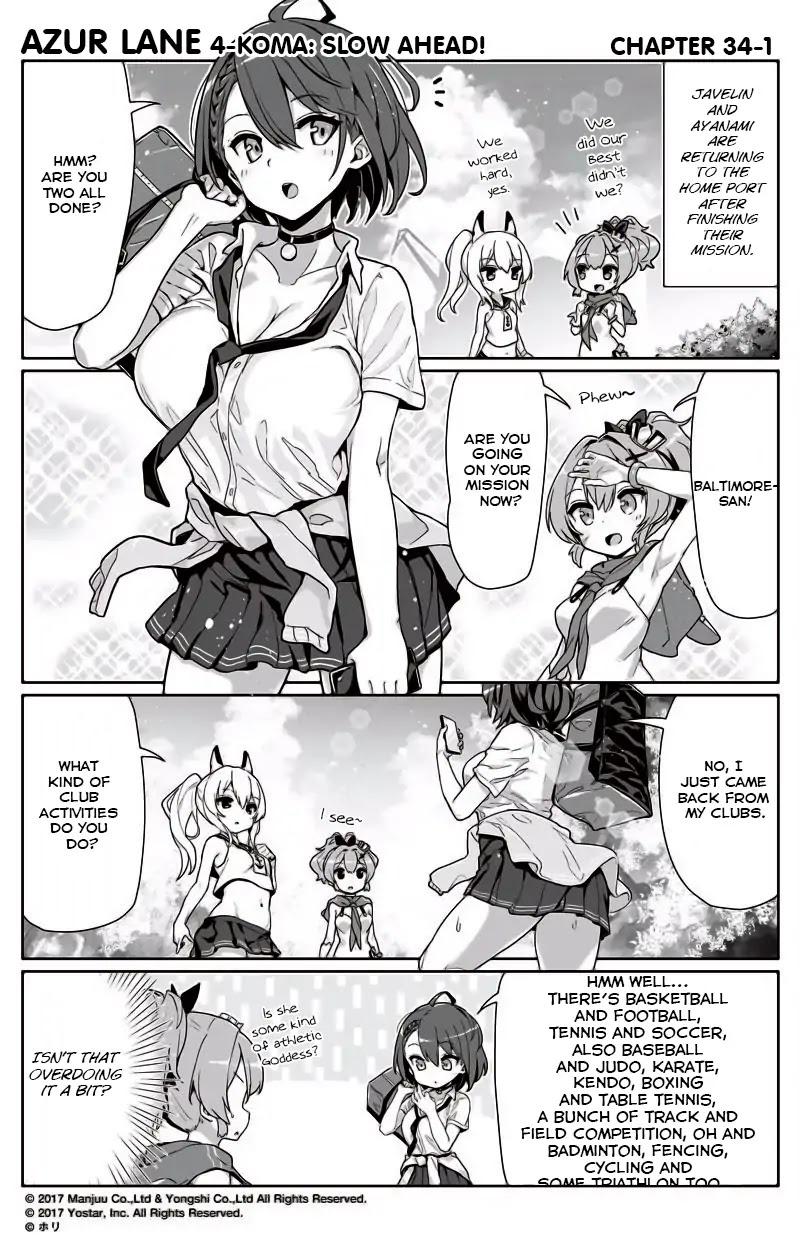 Azur Lane 4-koma: Slow Ahead Chapter 34 page 1 - Chapter 34