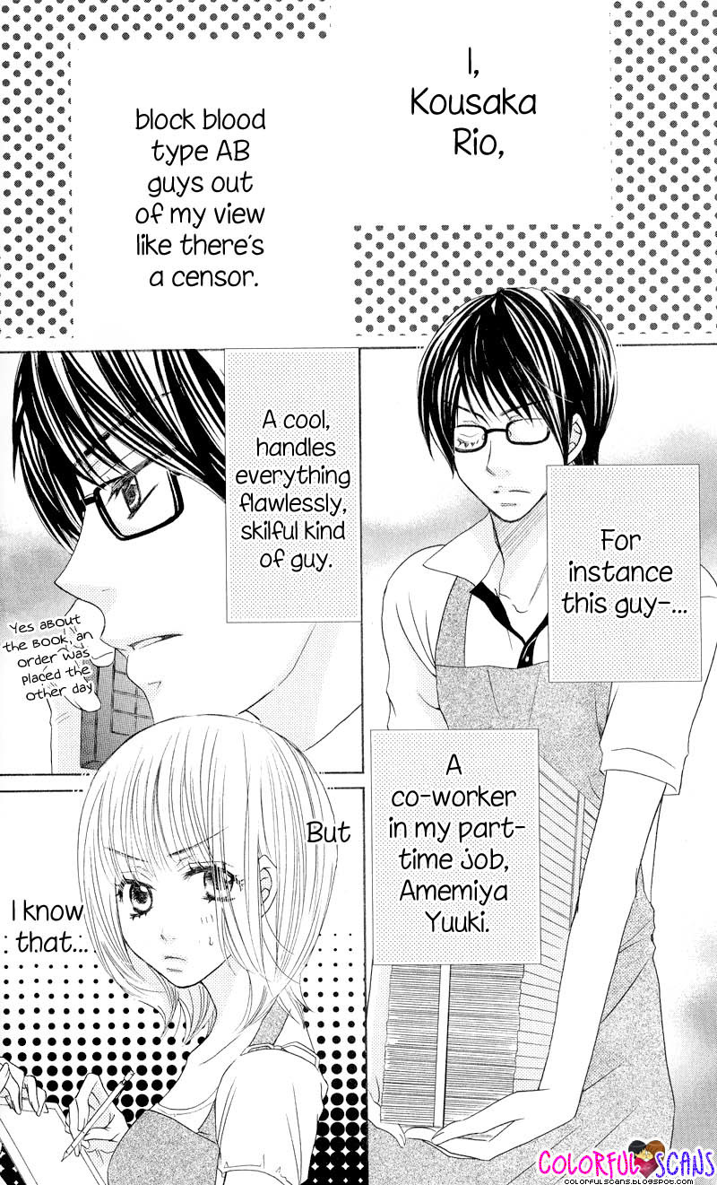 B-Gata Kareshi no Aishikata Chapter 4 page 2 - Chapter 4: Countermeasure your inclination to an AB blood type guy