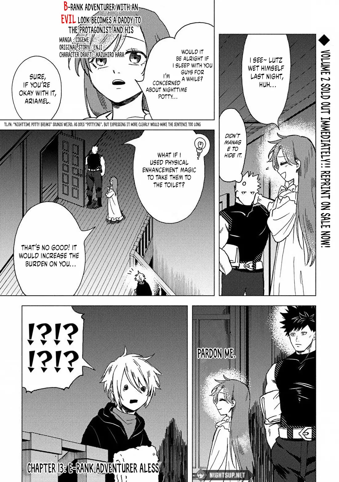 B-Rank Adventurer With a Bad Guy Face Becomes a Father for the Hero and His Childhood Friends Chapter 13 page 1 - Chapter 13