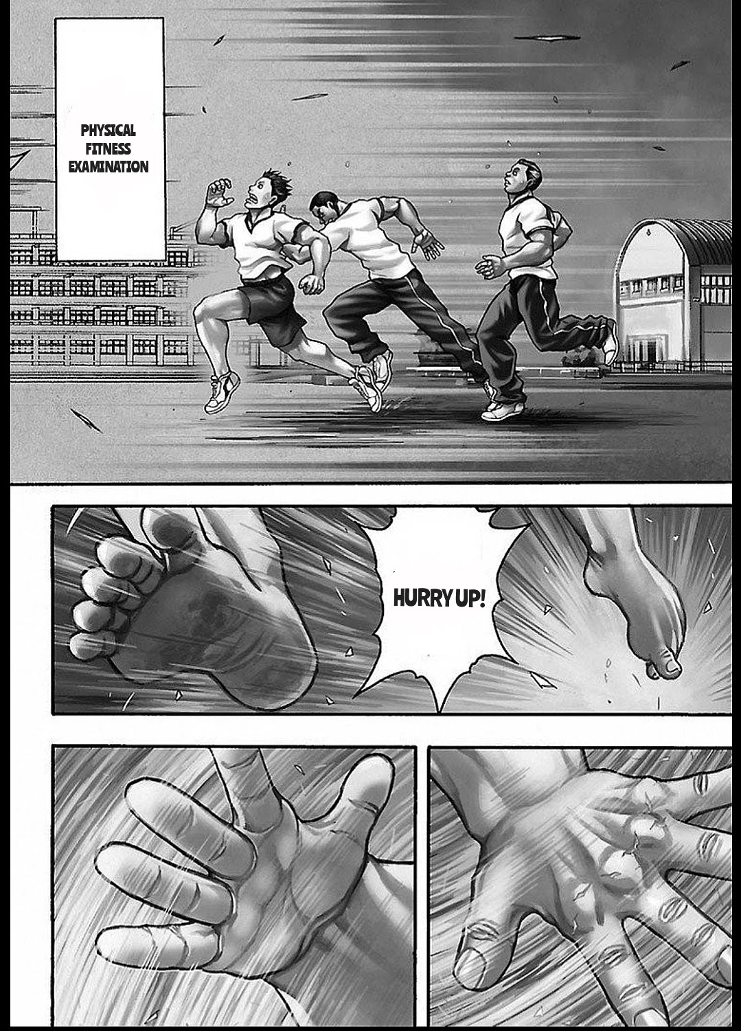 Baki Gaiden: Kizudzura Chapter 13 page 2 - Chapter 13: PHYSICAL FITNESS MEASUREMENT TEST