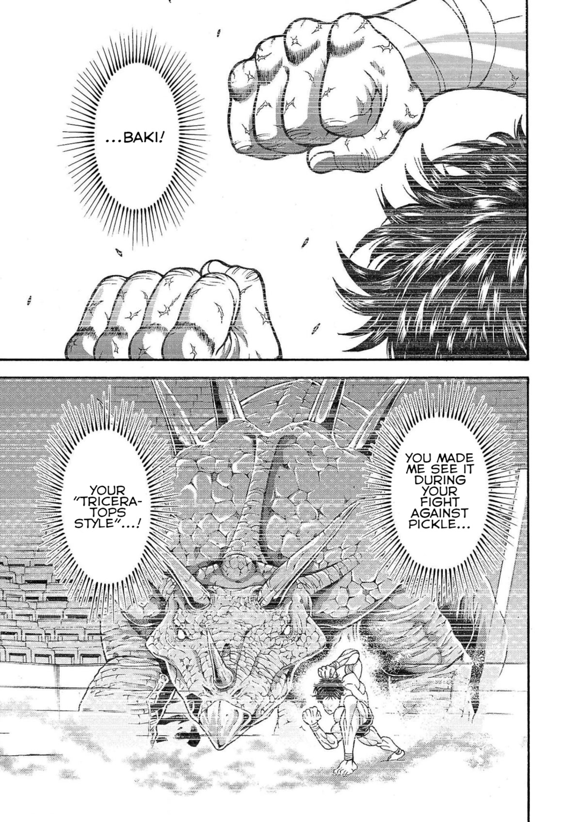 Baki Side Story - Retsu Kaioh Doesn't Mind Even if it's in another World Chapter 25 page 9 - Chapter 25: Triceratops