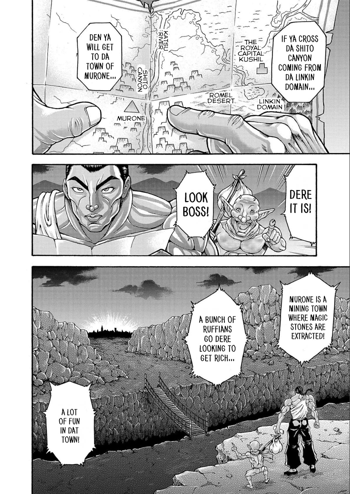 Baki Side Story - Retsu Kaioh Doesn't Mind Even if it's in another World Chapter 32 page 2 - Chapter 32: The town of Murone