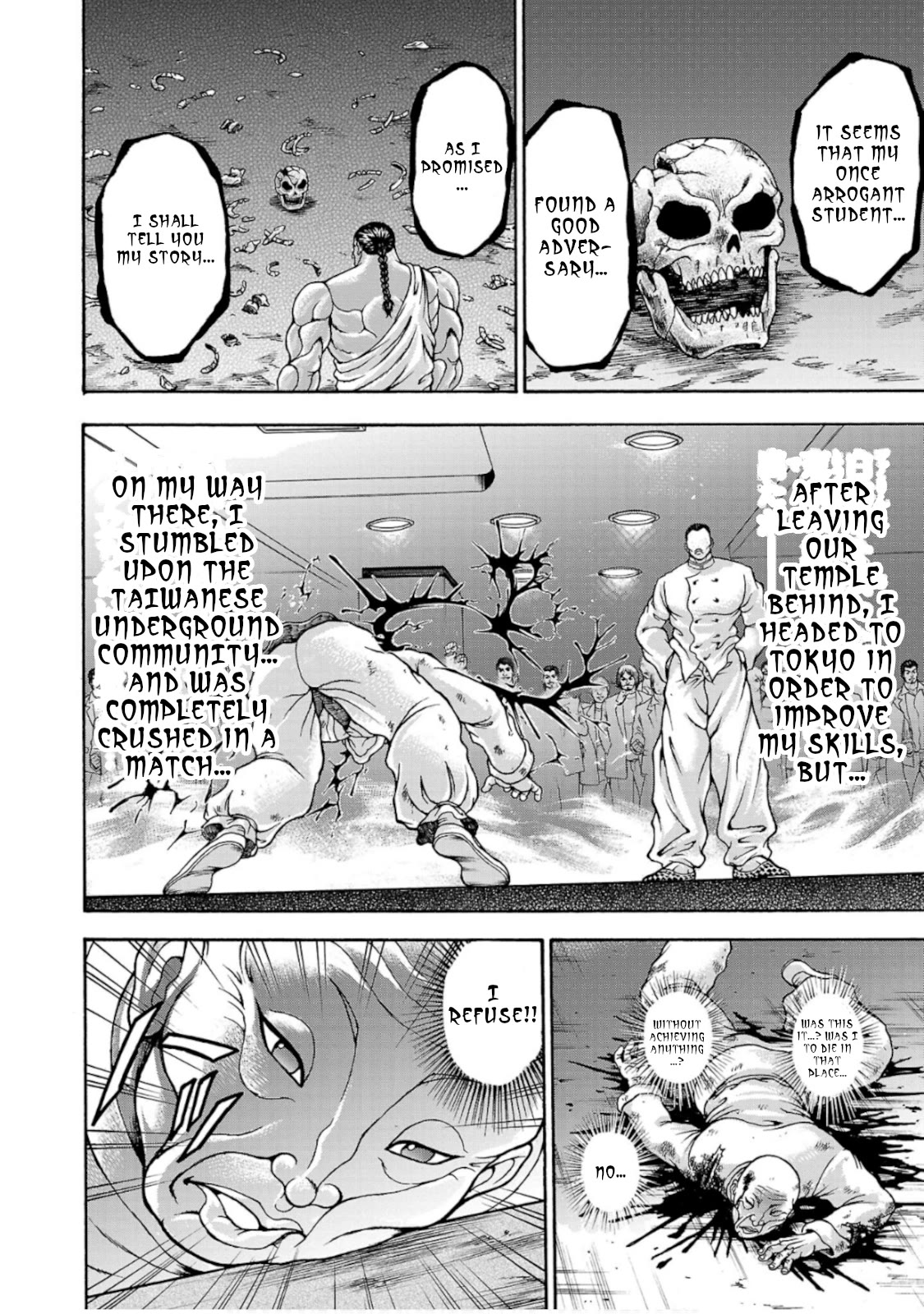 Baki Side Story - Retsu Kaioh Doesn't Mind Even if it's in another World Chapter 36 page 4 - Chapter 36: Death prophecy