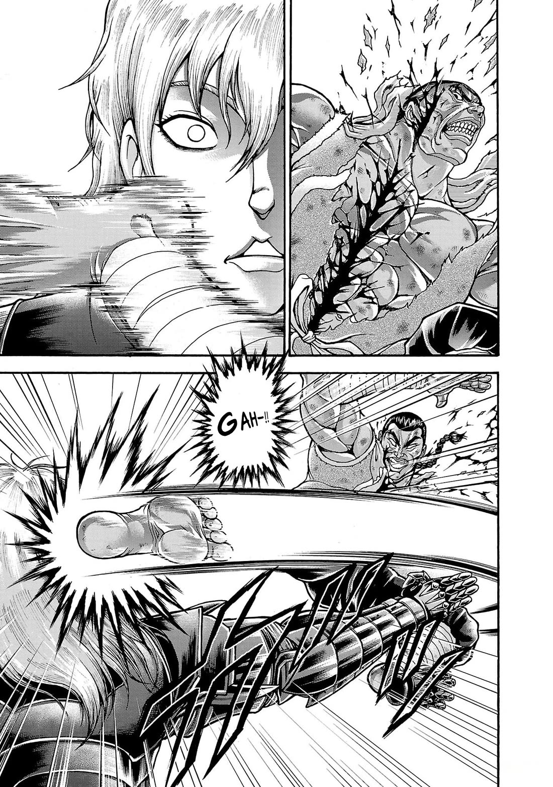 Baki Side Story - Retsu Kaioh Doesn't Mind Even if it's in another World Chapter 57 page 12 - Chapter 57: Foot fist