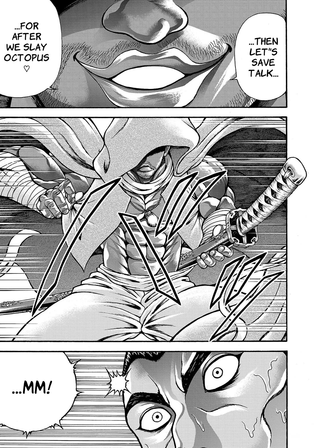 Baki Side Story - Retsu Kaioh Doesn't Mind Even if it's in another World Chapter 64 page 12 - Chapter 64: Giant octopus