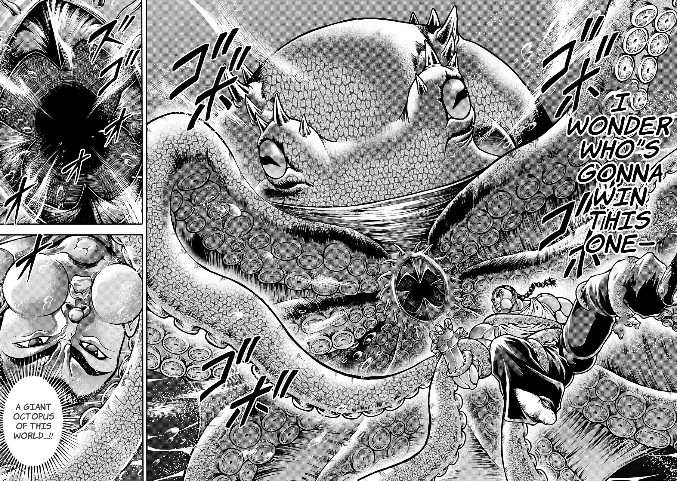 Baki Side Story - Retsu Kaioh Doesn't Mind Even if it's in another World Chapter 64 page 4 - Chapter 64: Giant octopus