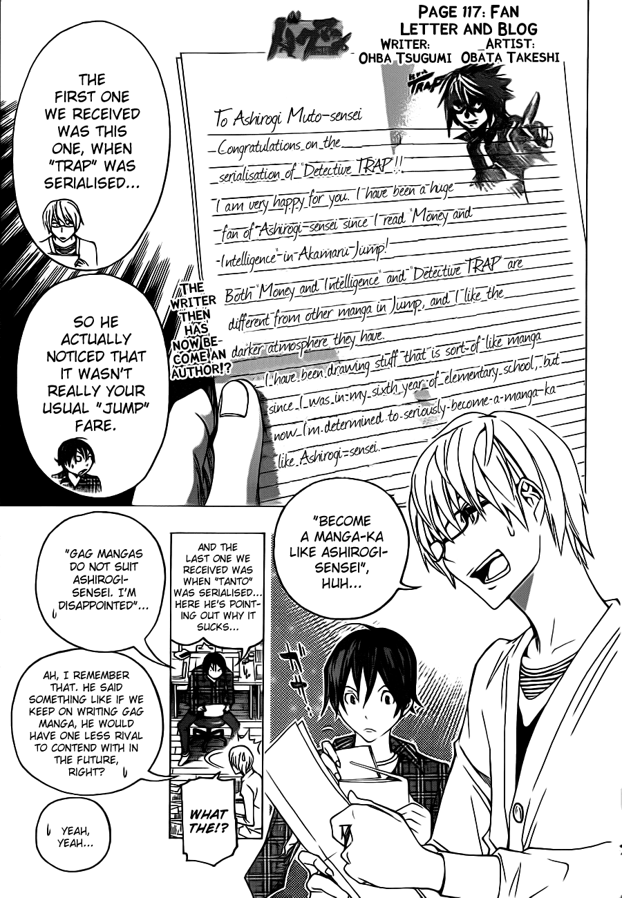 Bakuman Chapter 117 page 1 - Chapter 117: Fan Letter and Blog