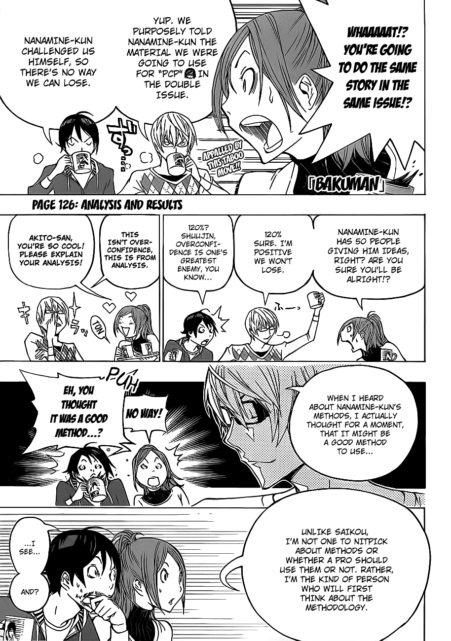 Bakuman Chapter 126 page 2 - Chapter 126: Analysis and Results