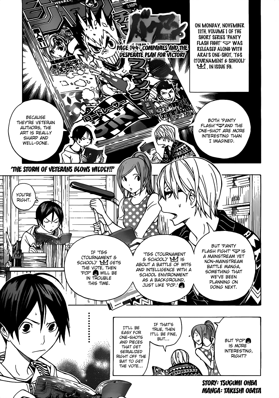 Bakuman Chapter 144 page 2 - Chapter 144: Company and Winning Strategy