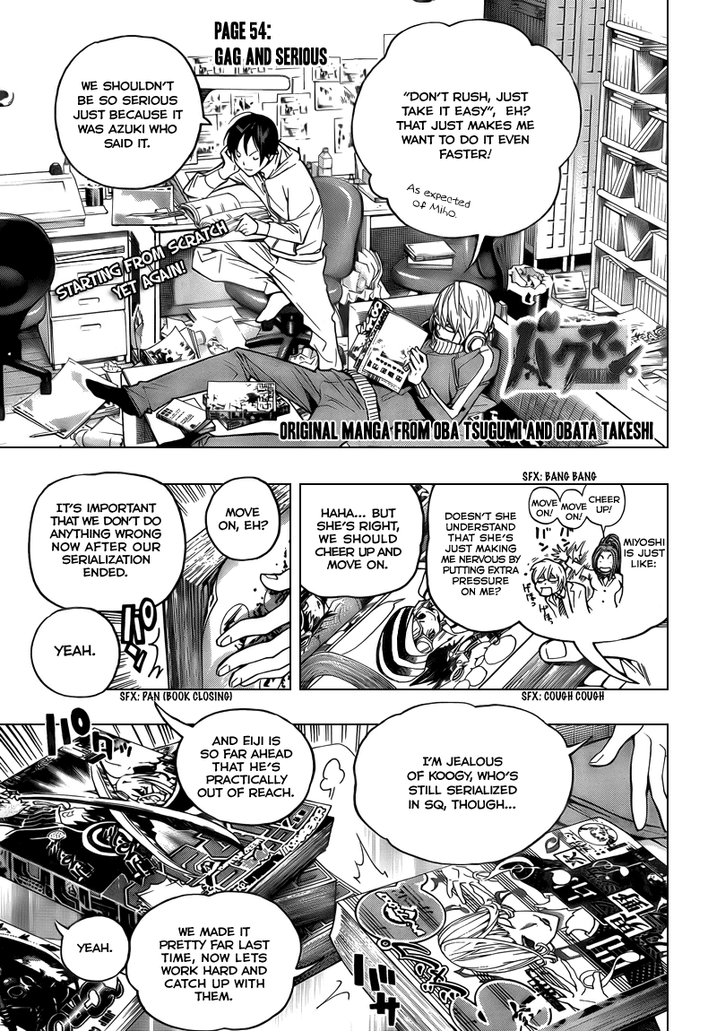 Bakuman Chapter 54 page 1 - Chapter 54: Gag and Serious