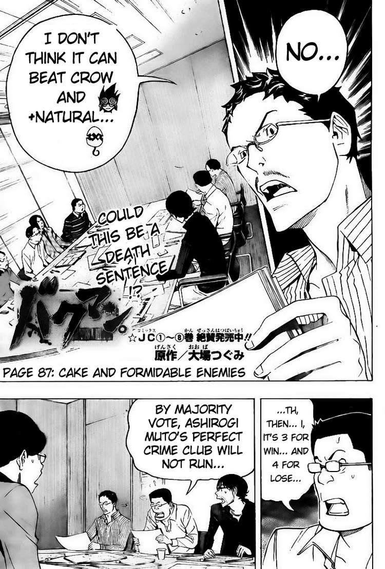 Bakuman Chapter 87 page 1 - Chapter 87: Cake and Formidable Enemies